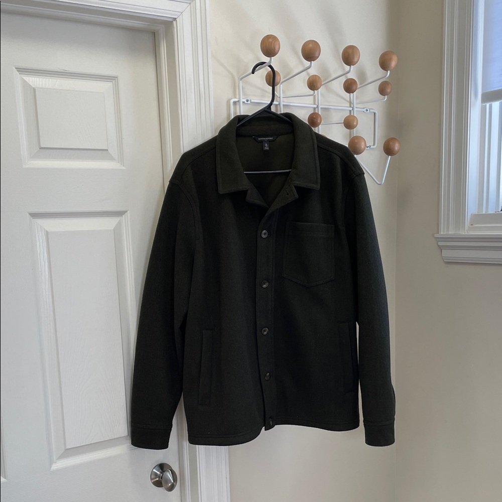 Banana Republic - Classic Light Weight Thick Button Down Shirt Jacket Green XL